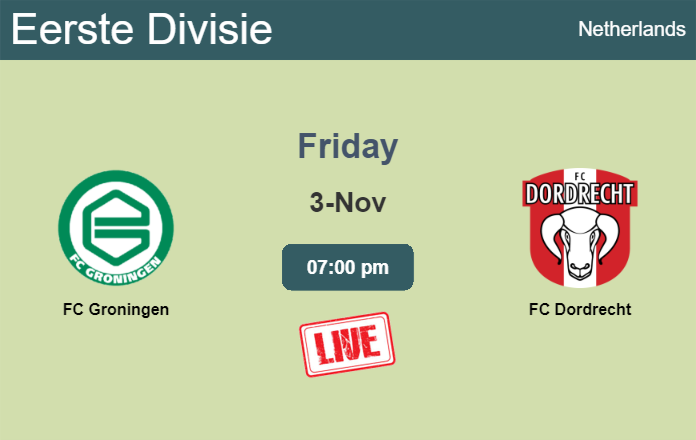How to watch FC Groningen vs. FC Dordrecht on live stream and at what time