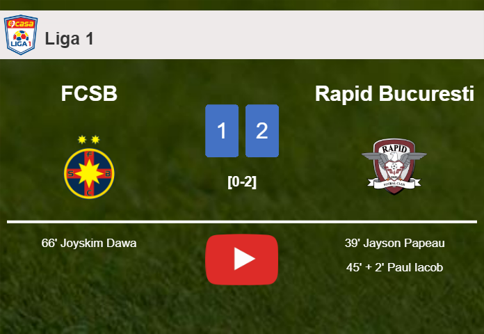Rapid Bucuresti overcomes FCSB 2-1. HIGHLIGHTS