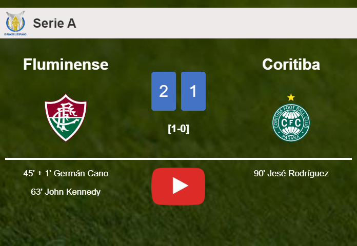 Fluminense steals a 2-1 win against Coritiba. HIGHLIGHTS