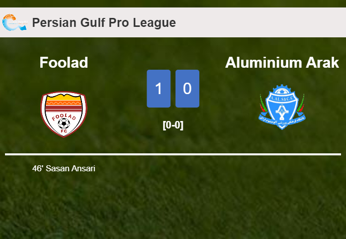 Foolad prevails over Aluminium Arak 1-0 with a goal scored by S. Ansari
