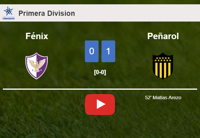 Peñarol conquers Fénix 1-0 with a goal scored by M. Arezo. HIGHLIGHTS