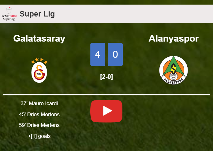 Galatasaray liquidates Alanyaspor 4-0 . HIGHLIGHTS