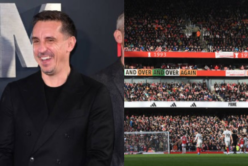 Gary Neville Mocks Arsenal Fans As They Ask To Ban Gary Neville And Jamie Carragher From Emirates