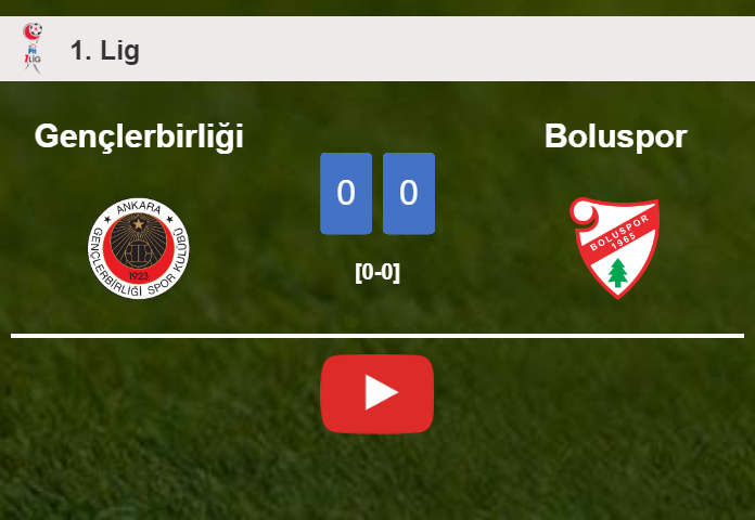 Gençlerbirliği draws 0-0 with Boluspor on Saturday. HIGHLIGHTS