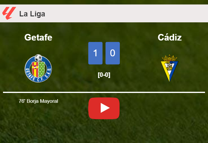 Getafe conquers Cádiz 1-0 with a goal scored by B. Mayoral. HIGHLIGHTS