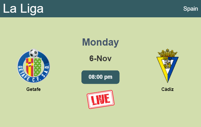 How to watch Getafe vs. Cádiz on live stream and at what time