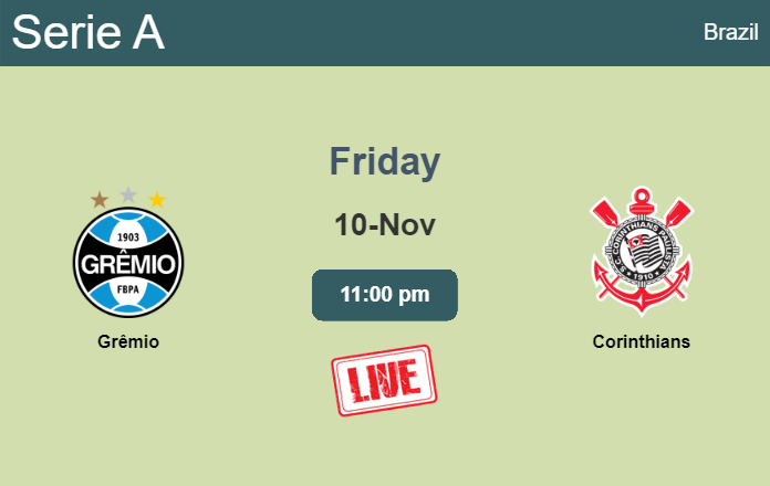How to watch Grêmio vs. Corinthians on live stream and at what time