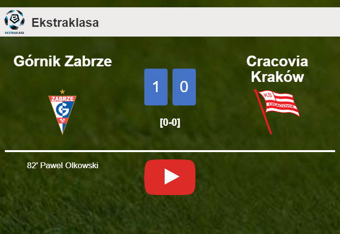 Górnik Zabrze beats Cracovia Kraków 1-0 with a goal scored by P. Olkowski. HIGHLIGHTS