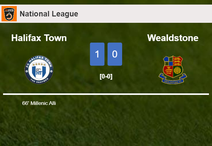 Halifax Town beats Wealdstone 1-0 with a goal scored by M. Alli