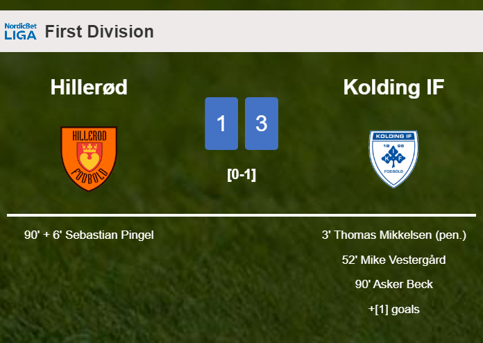 Kolding IF defeats Hillerød 3-1