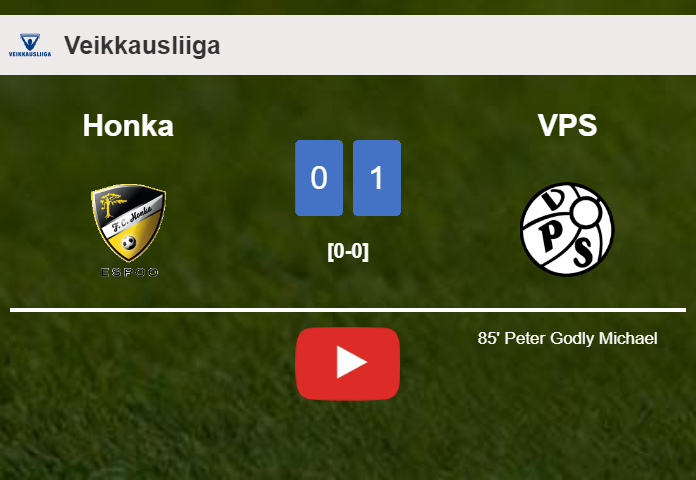 VPS beats Honka 1-0 with a late goal scored by P. Godly. HIGHLIGHTS