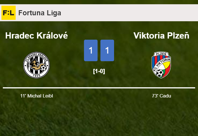 Hradec Králové and Viktoria Plzeň draw 1-1 on Saturday