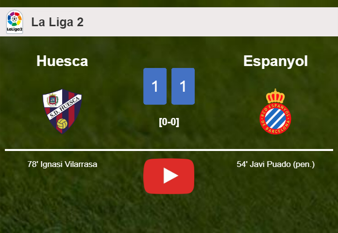 Huesca and Espanyol draw 1-1 on Sunday. HIGHLIGHTS
