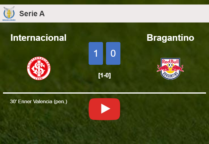 Internacional tops Bragantino 1-0 with a goal scored by E. Valencia. HIGHLIGHTS