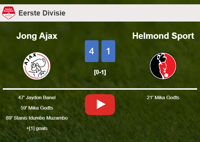 Jong Ajax destroys Helmond Sport 4-1 after playing a fantastic match. HIGHLIGHTS