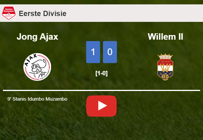 Jong Ajax conquers Willem II 1-0 with a goal scored by S. Idumbo. HIGHLIGHTS