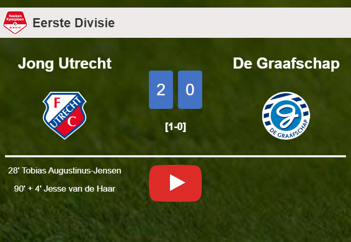 Jong Utrecht overcomes De Graafschap 2-0 on Friday. HIGHLIGHTS