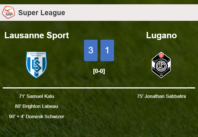 Lausanne Sport conquers Lugano 3-1