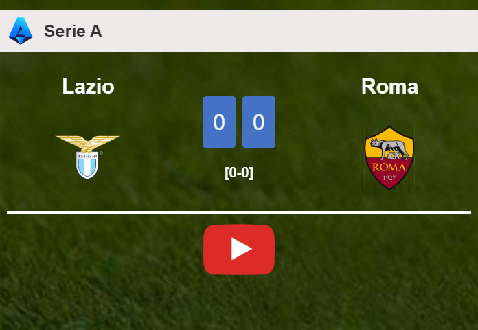 Lazio draws 0-0 with Roma on Monday. HIGHLIGHTS