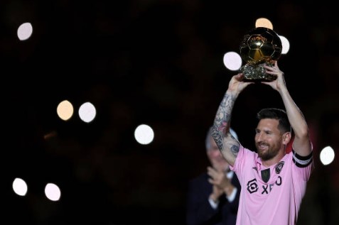 Lionel Messi Showcases And Presents His 8th Ballon D'or At Inter Miami