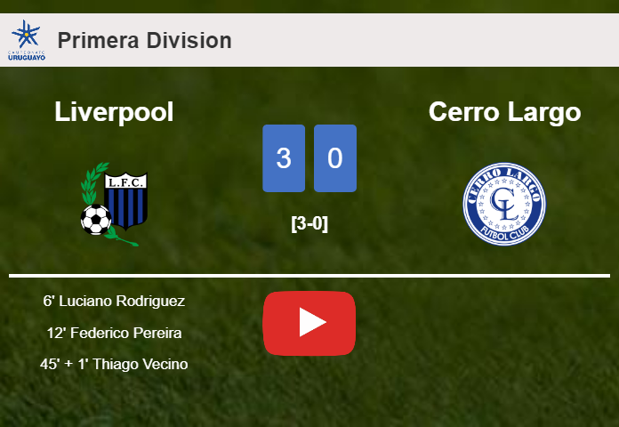 Liverpool prevails over Cerro Largo 3-0. HIGHLIGHTS