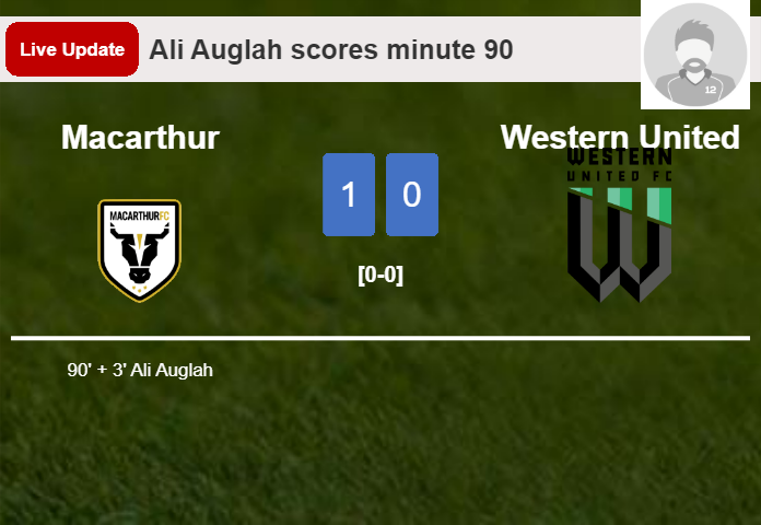 Macarthur vs Western United live updates: Ali Auglah scores opening goal in A-League Men match (1-0)