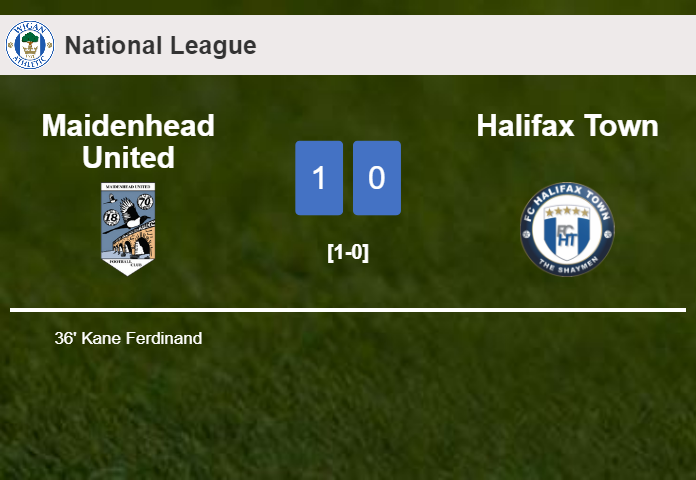 Maidenhead United tops Halifax Town 1-0 with a goal scored by K. Ferdinand