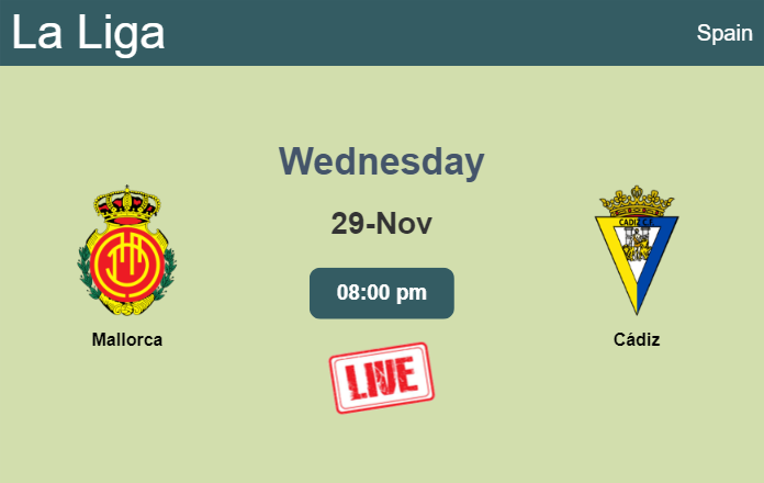 How to watch Mallorca vs. Cádiz on live stream and at what time