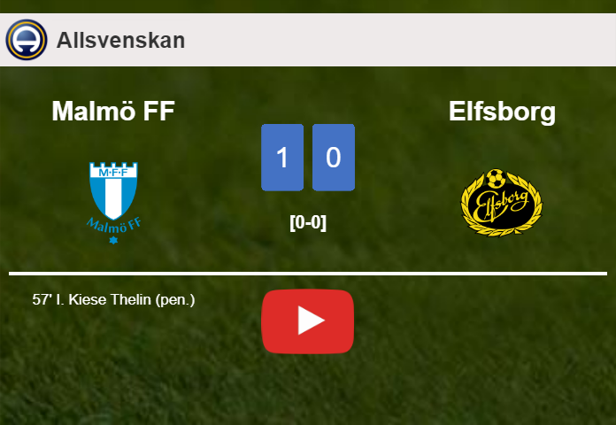 Malmö FF beats Elfsborg 1-0 with a goal scored by I. Kiese. HIGHLIGHTS