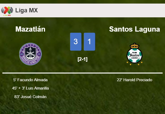 Mazatlán tops Santos Laguna 3-1