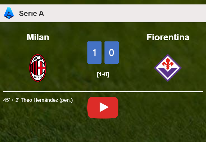 Milan defeats Fiorentina 1-0 with a goal scored by T. Hernández. HIGHLIGHTS