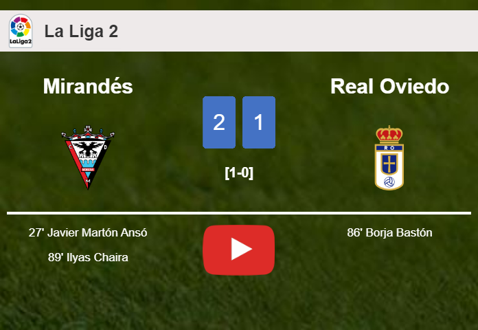 Mirandés steals a 2-1 win against Real Oviedo. HIGHLIGHTS