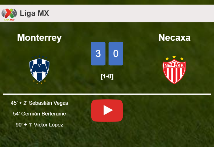 Monterrey defeats Necaxa 3-0. HIGHLIGHTS