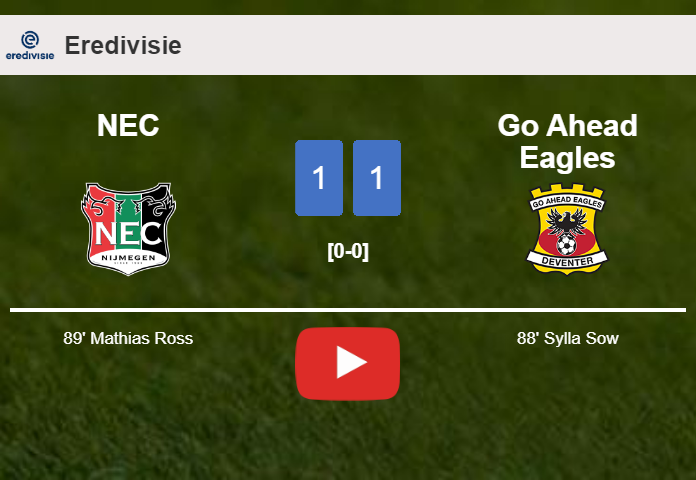 NEC grabs a draw against Go Ahead Eagles. HIGHLIGHTS
