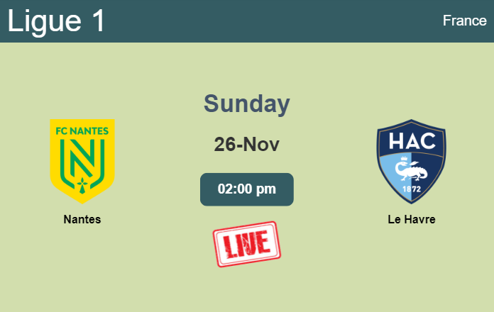 How to watch Nantes vs. Le Havre on live stream and at what time