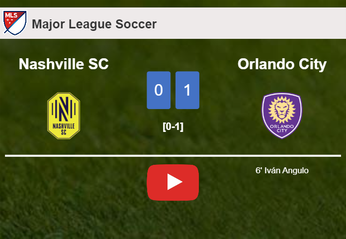 Orlando City defeats Nashville SC 1-0 with a goal scored by I. Angulo. HIGHLIGHTS