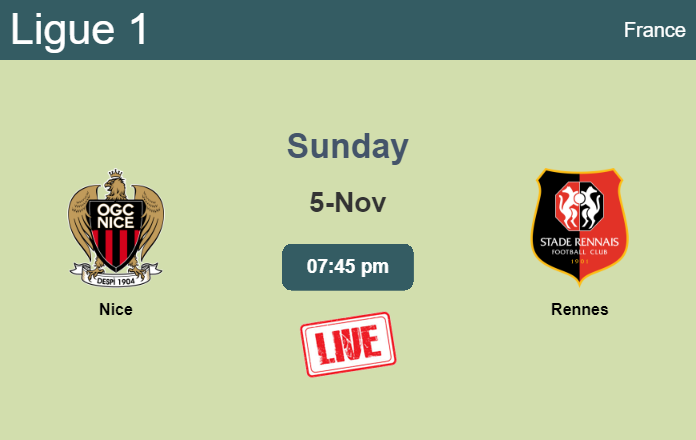How to watch Nice vs. Rennes on live stream and at what time