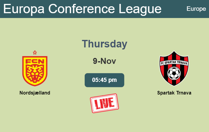 How to watch Nordsjælland vs. Spartak Trnava on live stream and at what time