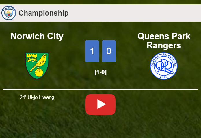 Norwich City conquers Queens Park Rangers 1-0 with a goal scored by U. Hwang. HIGHLIGHTS