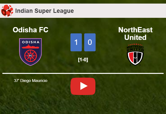 Odisha FC conquers NorthEast United 1-0 with a goal scored by D. Mauricio. HIGHLIGHTS