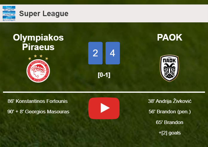PAOK conquers Olympiakos Piraeus 4-2. HIGHLIGHTS