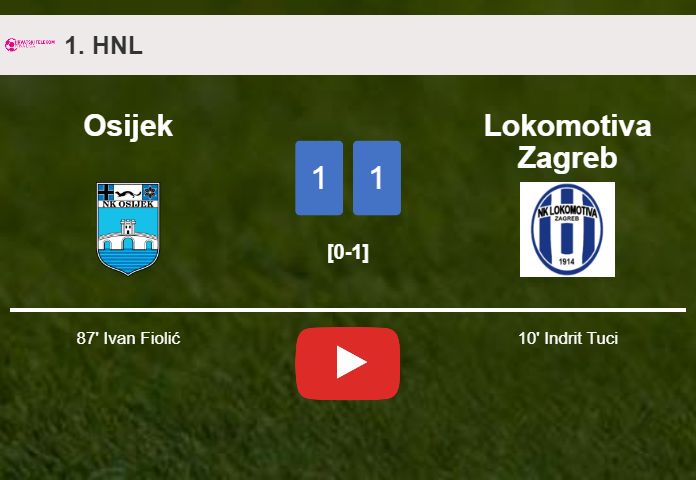 Osijek clutches a draw against Lokomotiva Zagreb. HIGHLIGHTS
