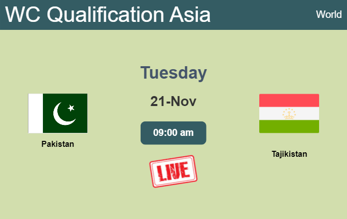 How to watch Pakistan vs. Tajikistan on live stream and at what time