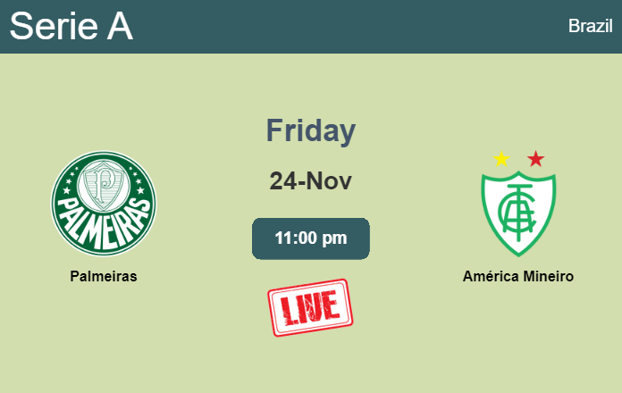 How to watch Palmeiras vs. América Mineiro on live stream and at what time