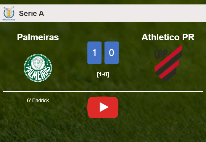 Palmeiras prevails over Athletico PR 1-0 with a goal scored by Endrick. HIGHLIGHTS