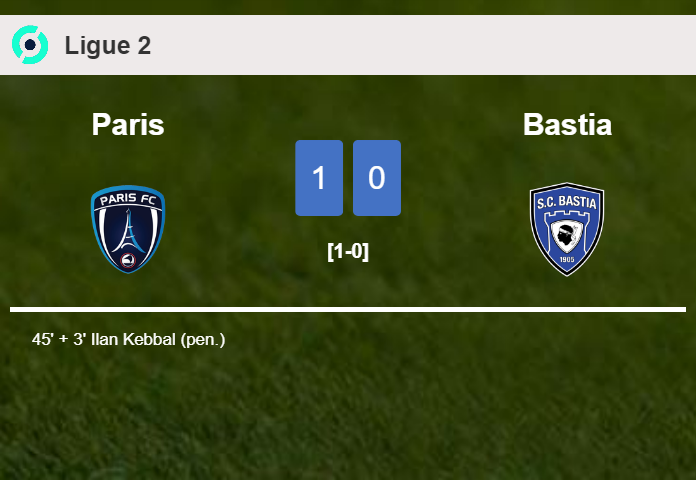 Paris tops Bastia 1-0 with a goal scored by I. Kebbal