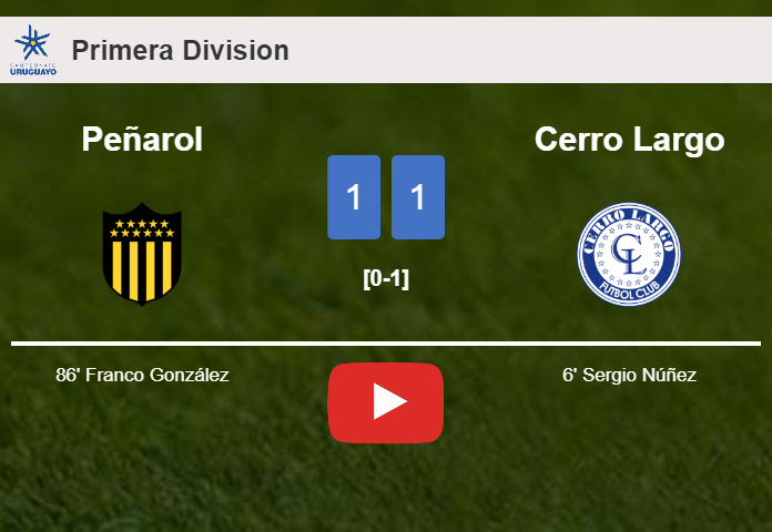 Peñarol seizes a draw against Cerro Largo. HIGHLIGHTS