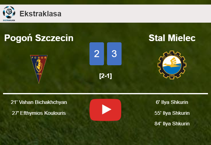 Stal Mielec beats Pogoń Szczecin 3-2 with 3 goals from I. Shkurin. HIGHLIGHTS