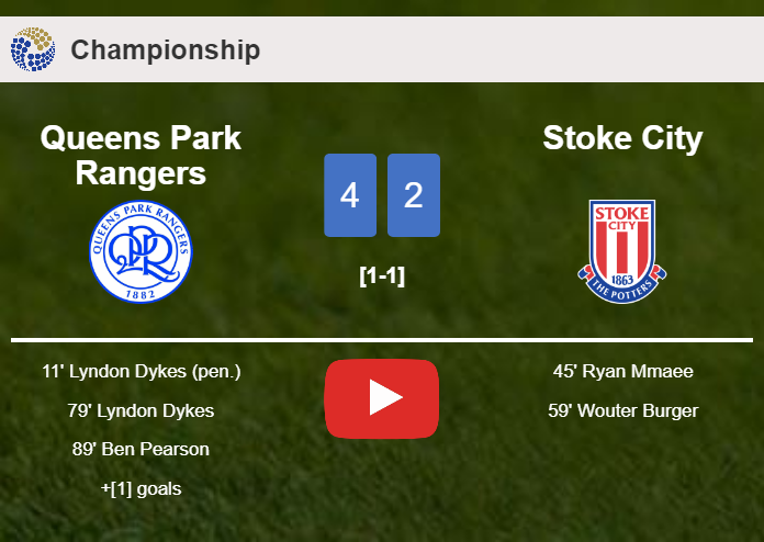 Queens Park Rangers tops Stoke City after recovering from a 1-2 deficit. HIGHLIGHTS