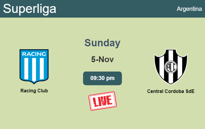 How to watch Racing Club vs. Central Cordoba SdE on live stream and at what time